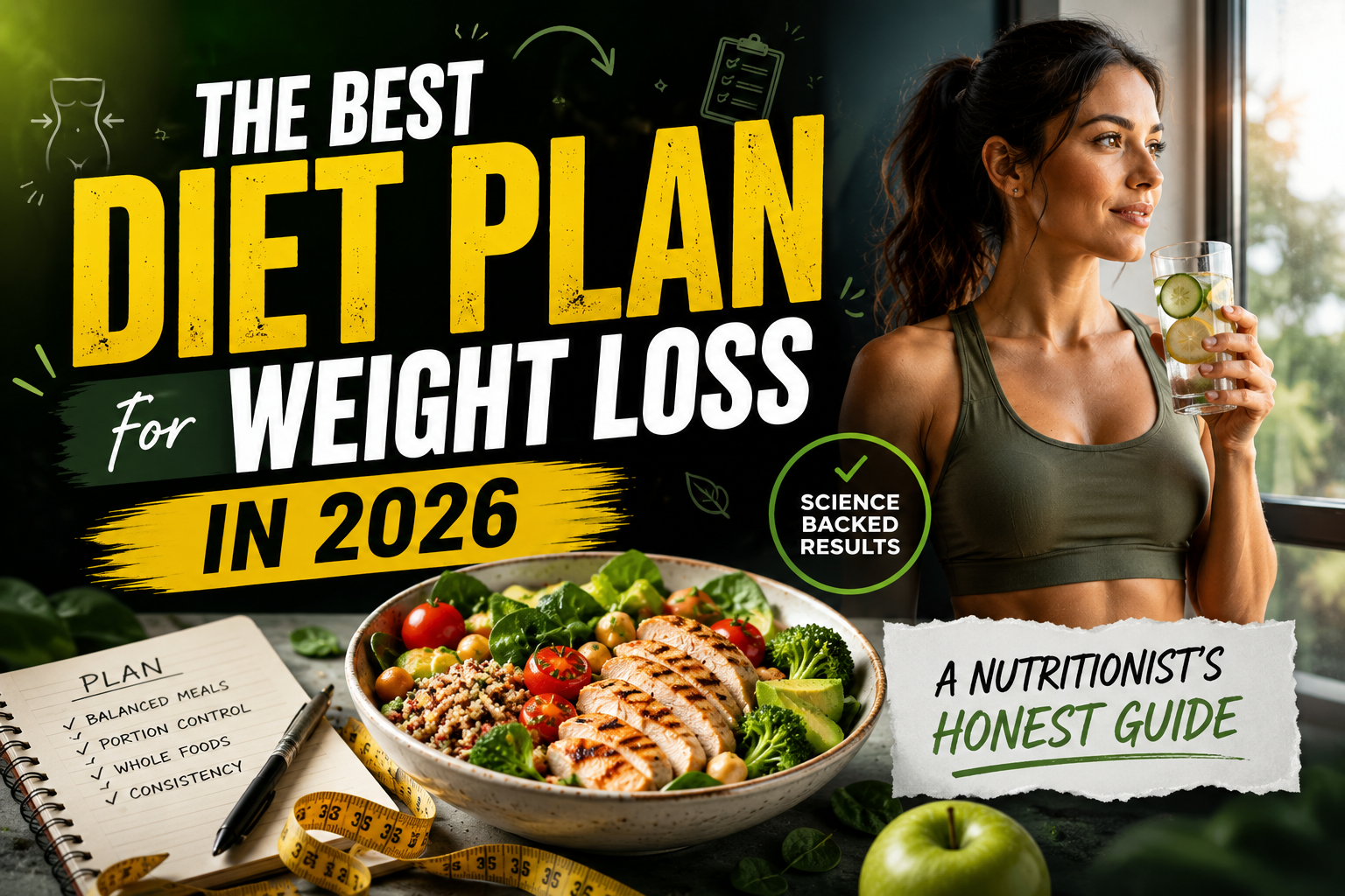 best diet plan for weight loss 2026 - healthy food on plate