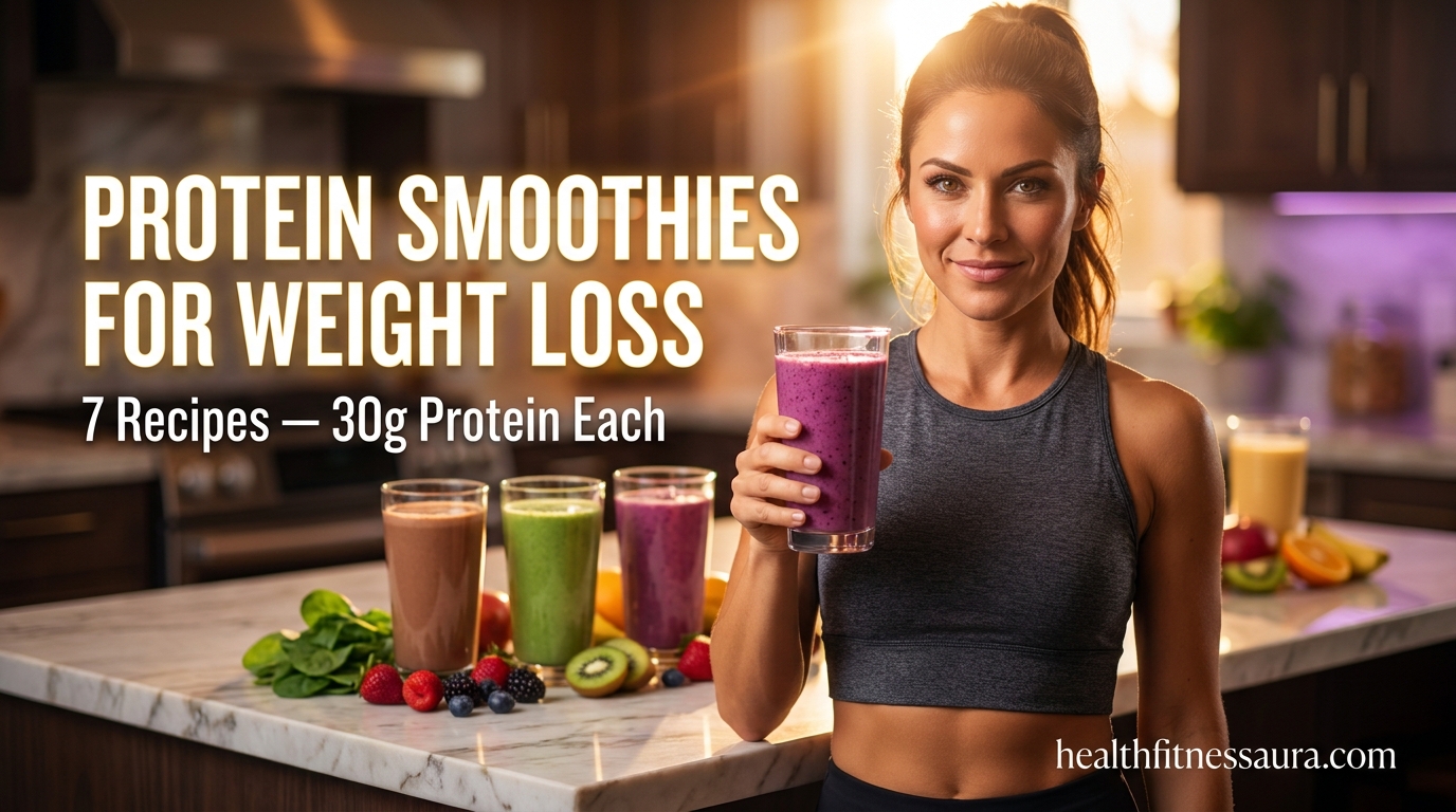 high protein smoothie recipes for weight loss — colourful smoothie bowls with protein powder Greek yogurt and berries